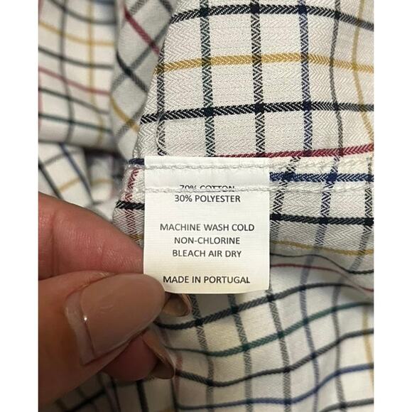 Southern Casanova Gingham Button Down in Cream Mens Large - Picture 7 of 8